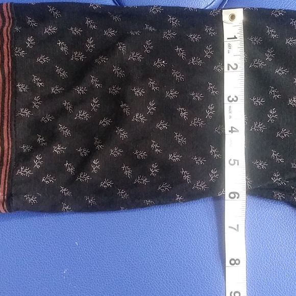 Lucky Brand, boho, black printed, 3/4 sleeve, top - Picture 12 of 12